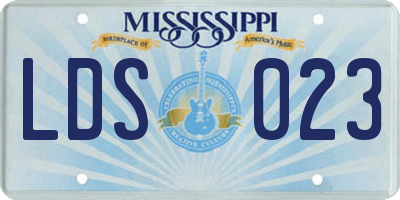 MS license plate LDS023
