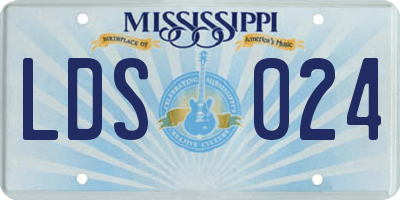 MS license plate LDS024