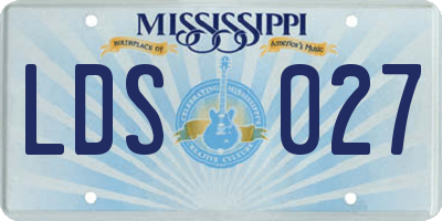 MS license plate LDS027
