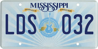 MS license plate LDS032