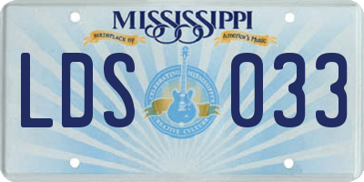 MS license plate LDS033