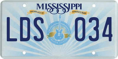 MS license plate LDS034