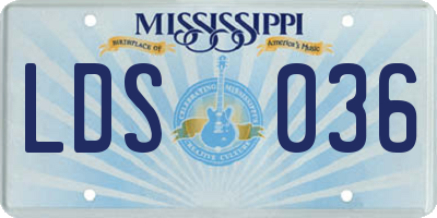 MS license plate LDS036