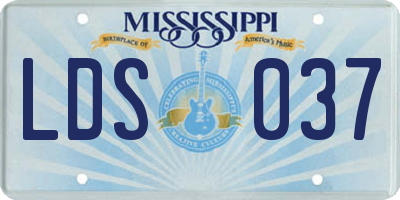 MS license plate LDS037