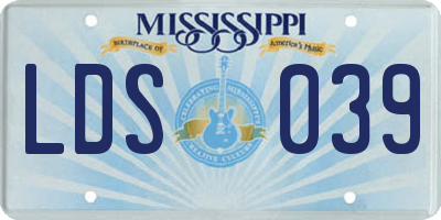 MS license plate LDS039