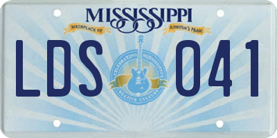 MS license plate LDS041