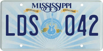 MS license plate LDS042