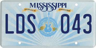 MS license plate LDS043