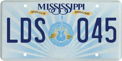 MS license plate LDS045