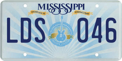 MS license plate LDS046