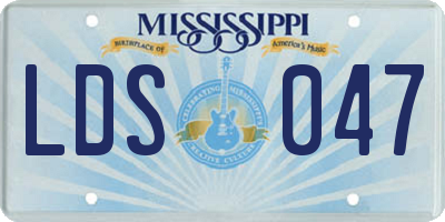 MS license plate LDS047