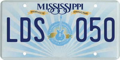 MS license plate LDS050