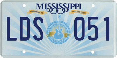 MS license plate LDS051
