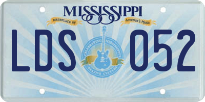 MS license plate LDS052