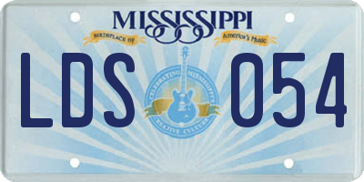 MS license plate LDS054