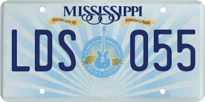 MS license plate LDS055