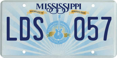 MS license plate LDS057