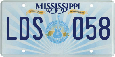 MS license plate LDS058