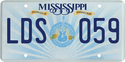 MS license plate LDS059