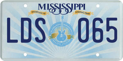 MS license plate LDS065