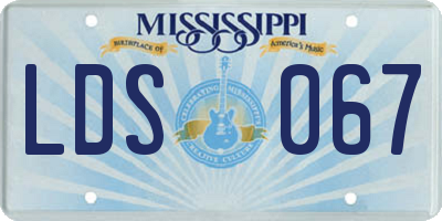 MS license plate LDS067