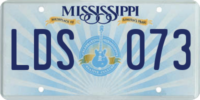 MS license plate LDS073