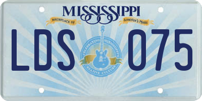 MS license plate LDS075