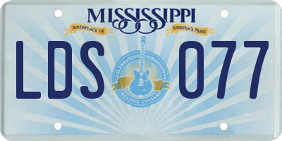 MS license plate LDS077