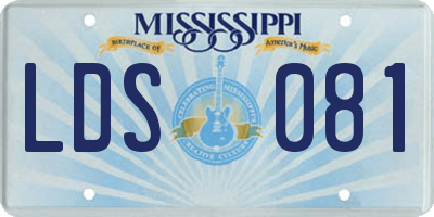 MS license plate LDS081