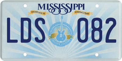 MS license plate LDS082