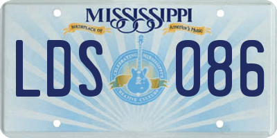 MS license plate LDS086