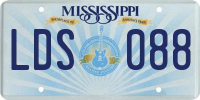 MS license plate LDS088