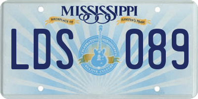 MS license plate LDS089