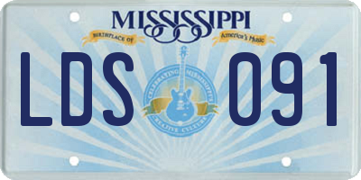 MS license plate LDS091