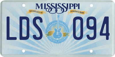 MS license plate LDS094