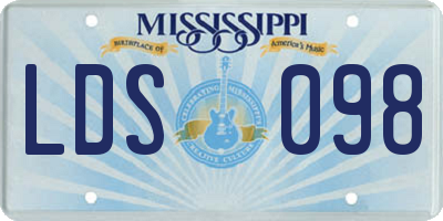 MS license plate LDS098