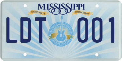 MS license plate LDT001