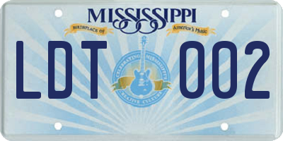 MS license plate LDT002