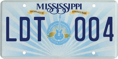 MS license plate LDT004