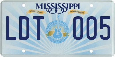 MS license plate LDT005