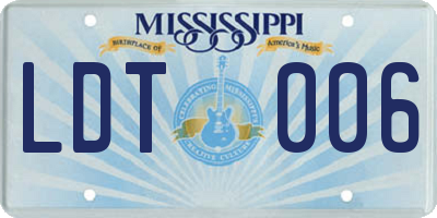 MS license plate LDT006
