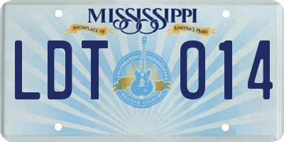 MS license plate LDT014