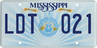 MS license plate LDT021