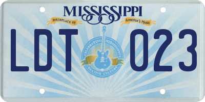 MS license plate LDT023