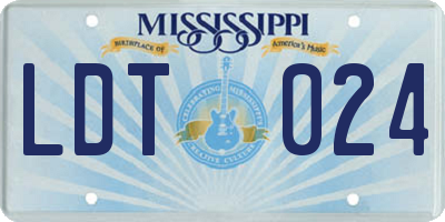 MS license plate LDT024