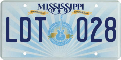 MS license plate LDT028