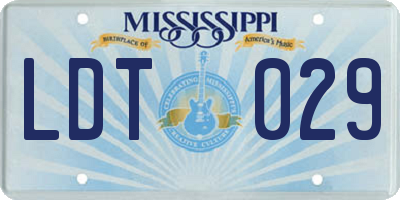 MS license plate LDT029