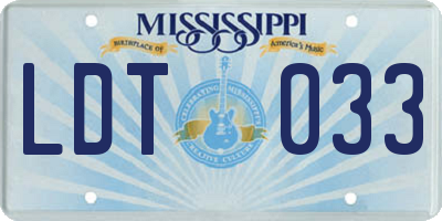 MS license plate LDT033