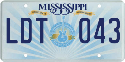 MS license plate LDT043