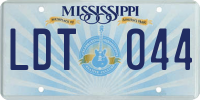 MS license plate LDT044